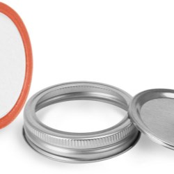 70 mm, Band Metal Caps, Silver Plastisol Lined Canning Bands