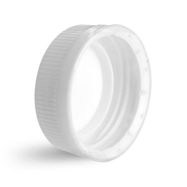 38 mm White Plastic Caps, White Ribbed Polypropylene Tamper Evident Caps