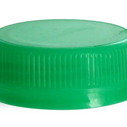 38 mm Green Plastic Caps, Green Ribbed Polypropylene Tamper Evident Caps