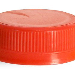 38 mm Red Plastic Caps, Red Ribbed Polypropylene Tamper Evident Caps