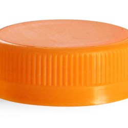 38 mm Orange Plastic Caps, Orange Ribbed Polypropylene Tamper Evident Caps