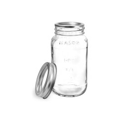 25 oz Glass Jars, Clear Glass Mason Jars w/ Silver Two Piece Canning Lids