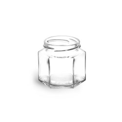 4 oz Clear Glass Hexagon Jars (Bulk), Caps NOT Included