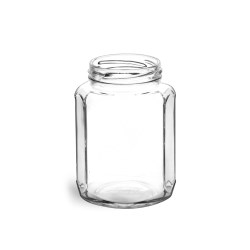 12 oz Clear Glass Oval Hexagon Jars (Bulk), Caps NOT Included