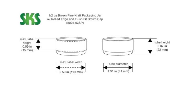 1/2 oz Brown Paperboard Jars w/ Flush Fit Lids