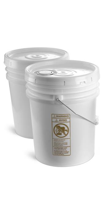 5 Gal w/ Cover, No Spout Plastic Pails w/ Cover, No Spout