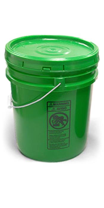 5 gal w/ Solid Cover Green Pails w/ Plastic Lids