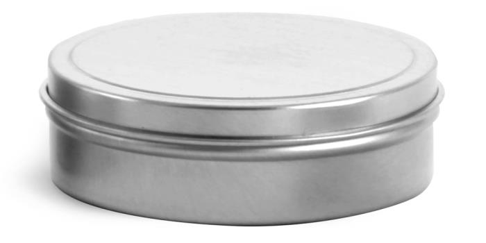 3 oz * Flat Metal Tins w/ Rolled Edge Covers