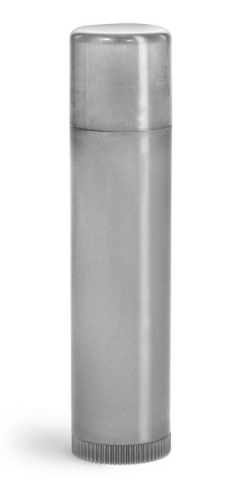 .15 oz Lip Balm Tubes, Silver Polypropylene Lip Balm Tubes w/ Caps