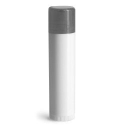 .15 oz Silver Cap Lip Balm Tubes, White Lip Balm Tubes w/ Colored Caps