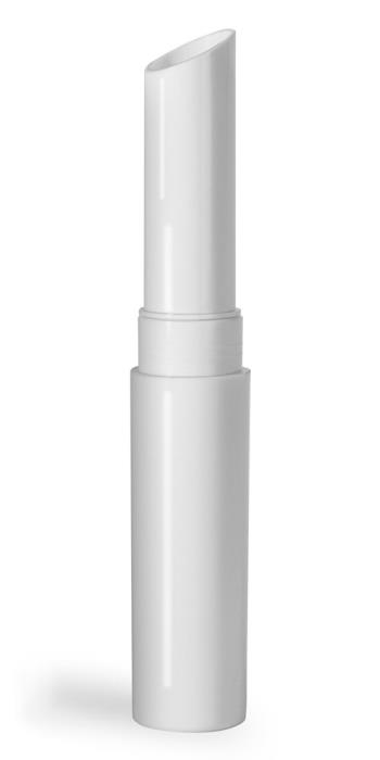 0.07 oz Lip Balm Tubes, White Polypropylene Slant Tip Tubes