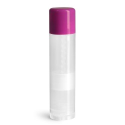 .15 oz Purple Cap Lip Balm Tubes, Natural Lip Balm Tubes w/ Colored Caps