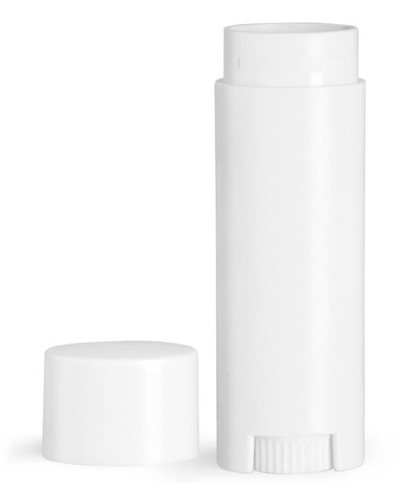 .15 oz White Oval Lip balm tubes w/ Caps