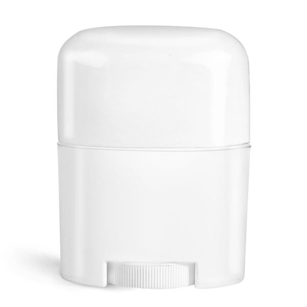 0.75 oz Plastic Tubes, White Polypro Deodorant Tubes w/ White Dome Caps