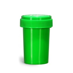 20 Dram Plastic Vials, Green Polypropylene Reversible Cap Vials