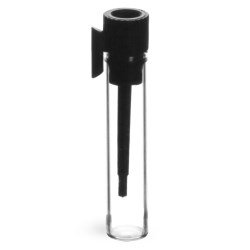 Clear Glass Perfume Sampler Vials w/ Black PE Stopper Applicator