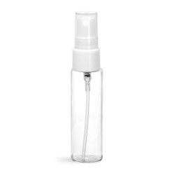 10 ml Glass Vials, Clear Glass Vials w/ White Smooth Sprayers & Overcaps