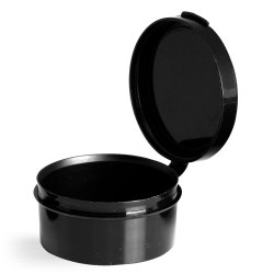 1 oz Black Hinge Top Polycons, Pill Pods