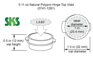 0.11 oz Natural Polypro Hinge Top Vials