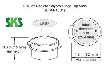 0.18 oz Natural Polypro Hinge Top Vials