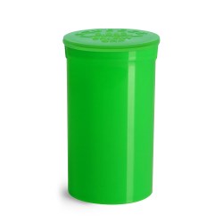 19 Dram Hinge Top Containers, Green Polypropylene Plastic Pop Top Vials