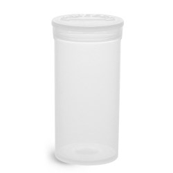 13 Dram Hinge Top Containers, Natural Polypropylene Plastic Pop Top Vials