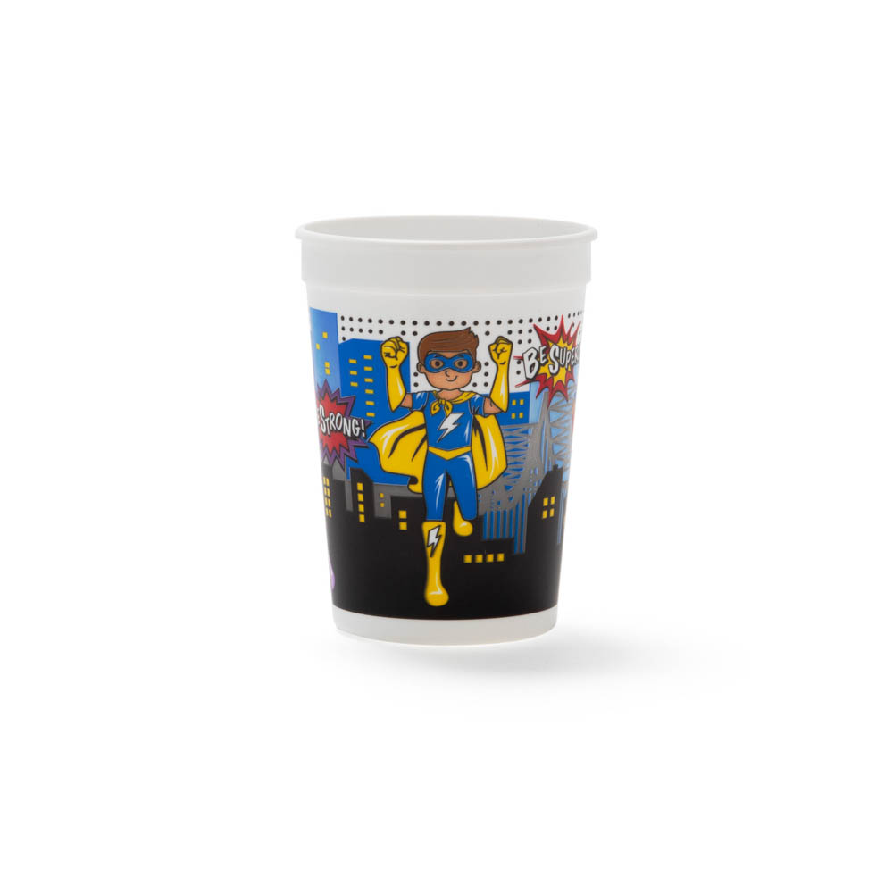 Saturday Morning Heroes Cup with Reusable Lid and Straw - S30312CP/RLS