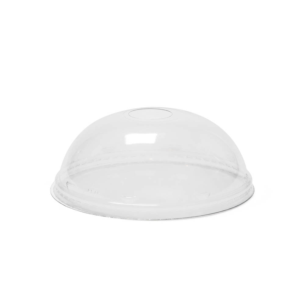 408 PET Dome Lid with 1" Hole - DLTI408PETDOME