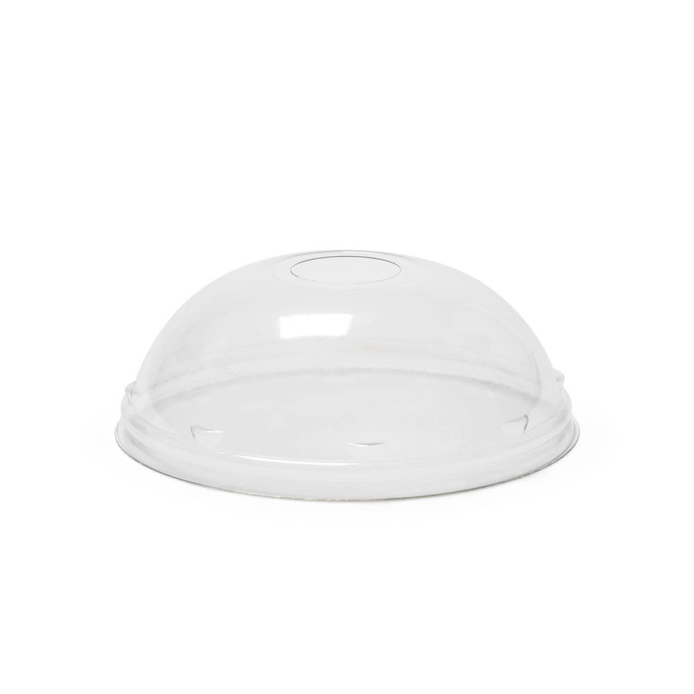 402 PET Dome Lid with 1" Hole - DLTI402UPETDOME