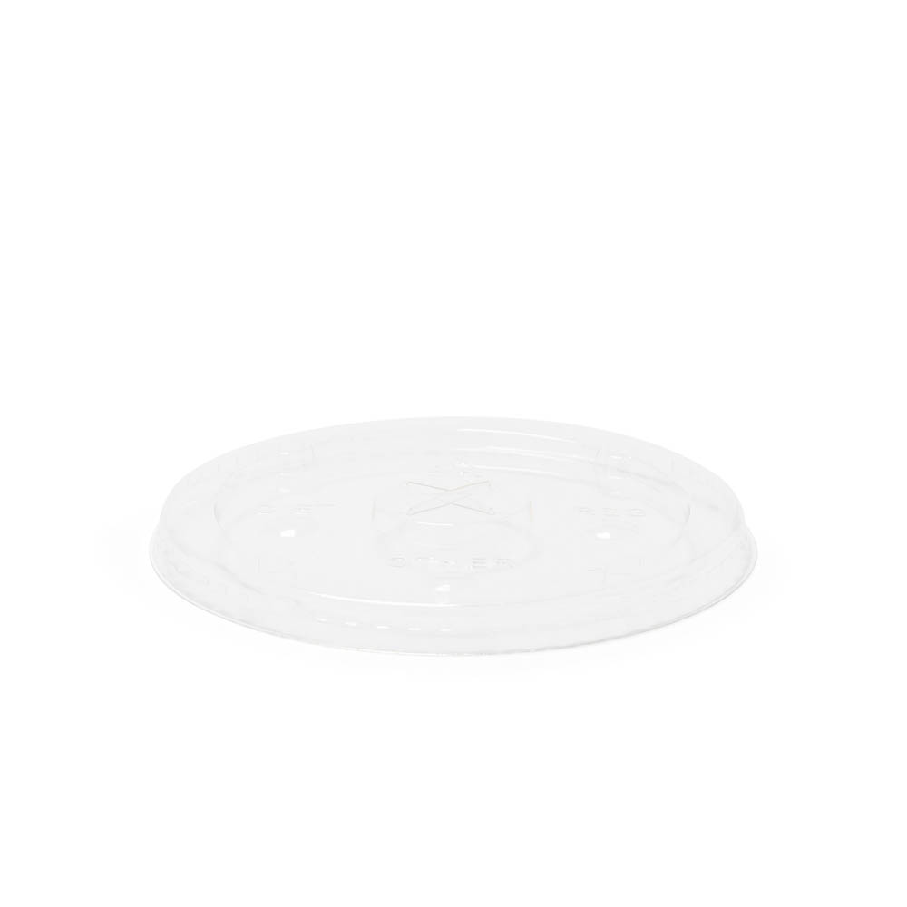 402 PET Flat Lid with Straw Slot and Flavor Buttons - DLTI402SSPET