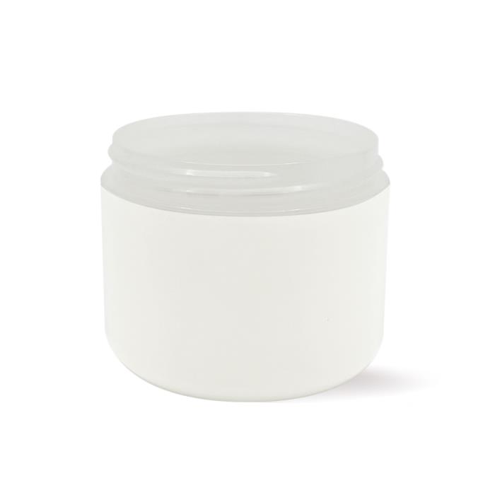 8oz Double Wall Round Base In-Mold Frosted Jar PS/PP - JDW0883RIPS