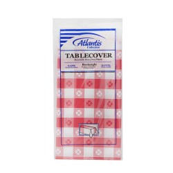 Table Cover Red Gingham Print 54 x 108 1.31 mil Embossed