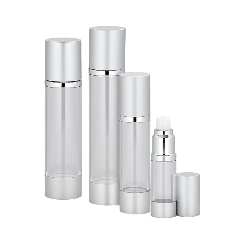 JS | In-Stock Clear & Silver Airless Bottle