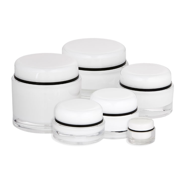 J03008 | 8 ML Shiny silver trim acrylic jars