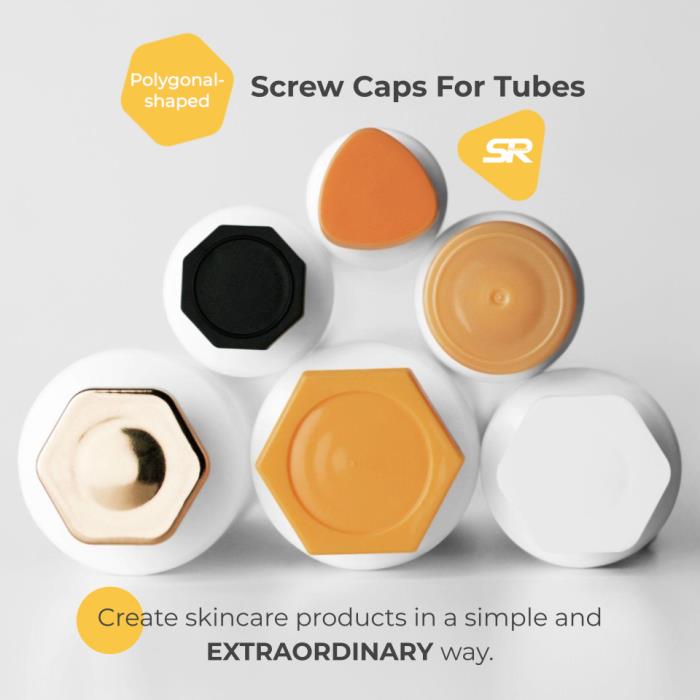 Polygonal-shaped screw caps for tubes