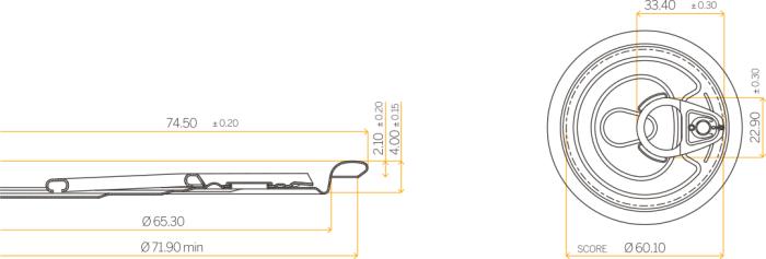 Easy-open ends Pull it easy 65mm