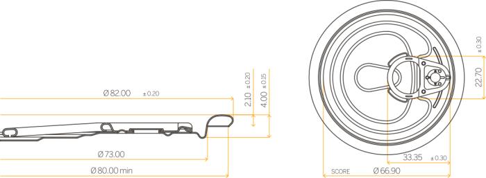 Easy-open ends Pull it easy 73mm