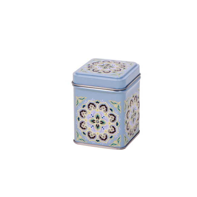 Tea tin 50 g with slip lid, embossed