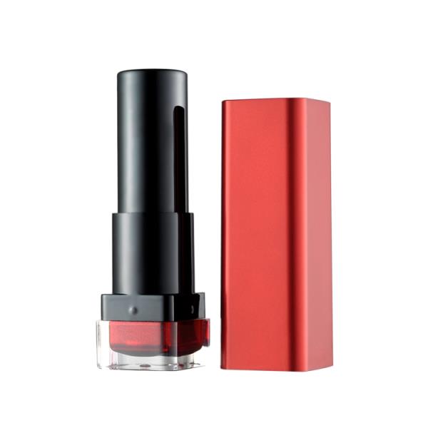 Red aluminum square empty lipstick tube container-Maypak