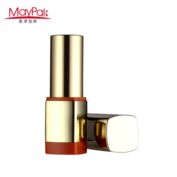 Gold square liquid lipstick container for beauty-Maypak