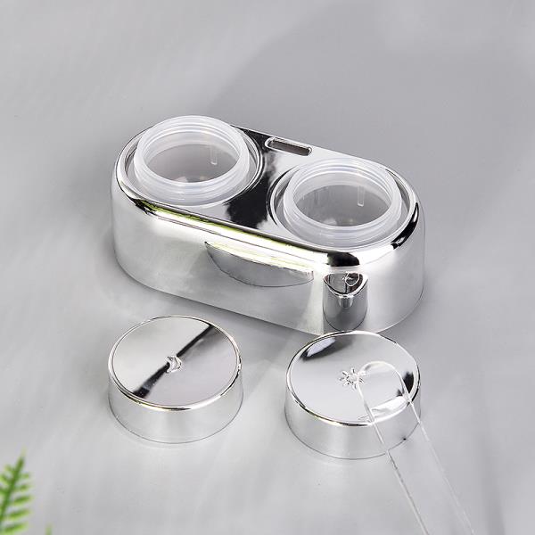 Double Chambers 12g plastic empty cosmetic eye cream jar