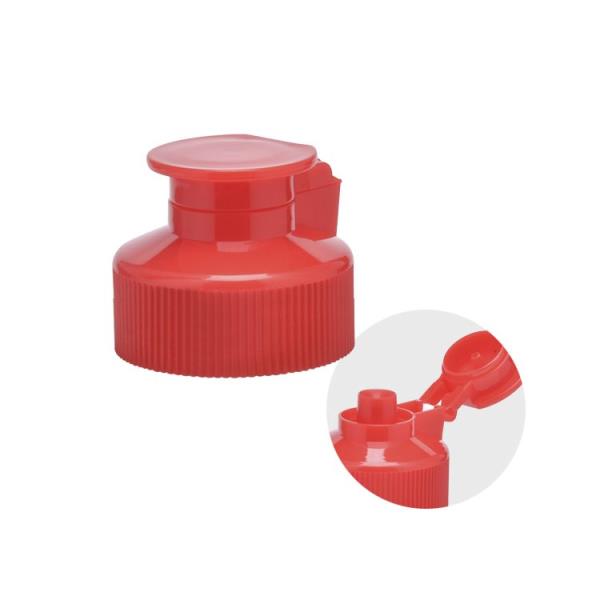 Red Ribbed plastic lid