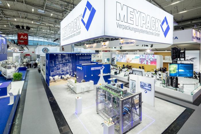 Meypack exhibits a new case packer for small pouches