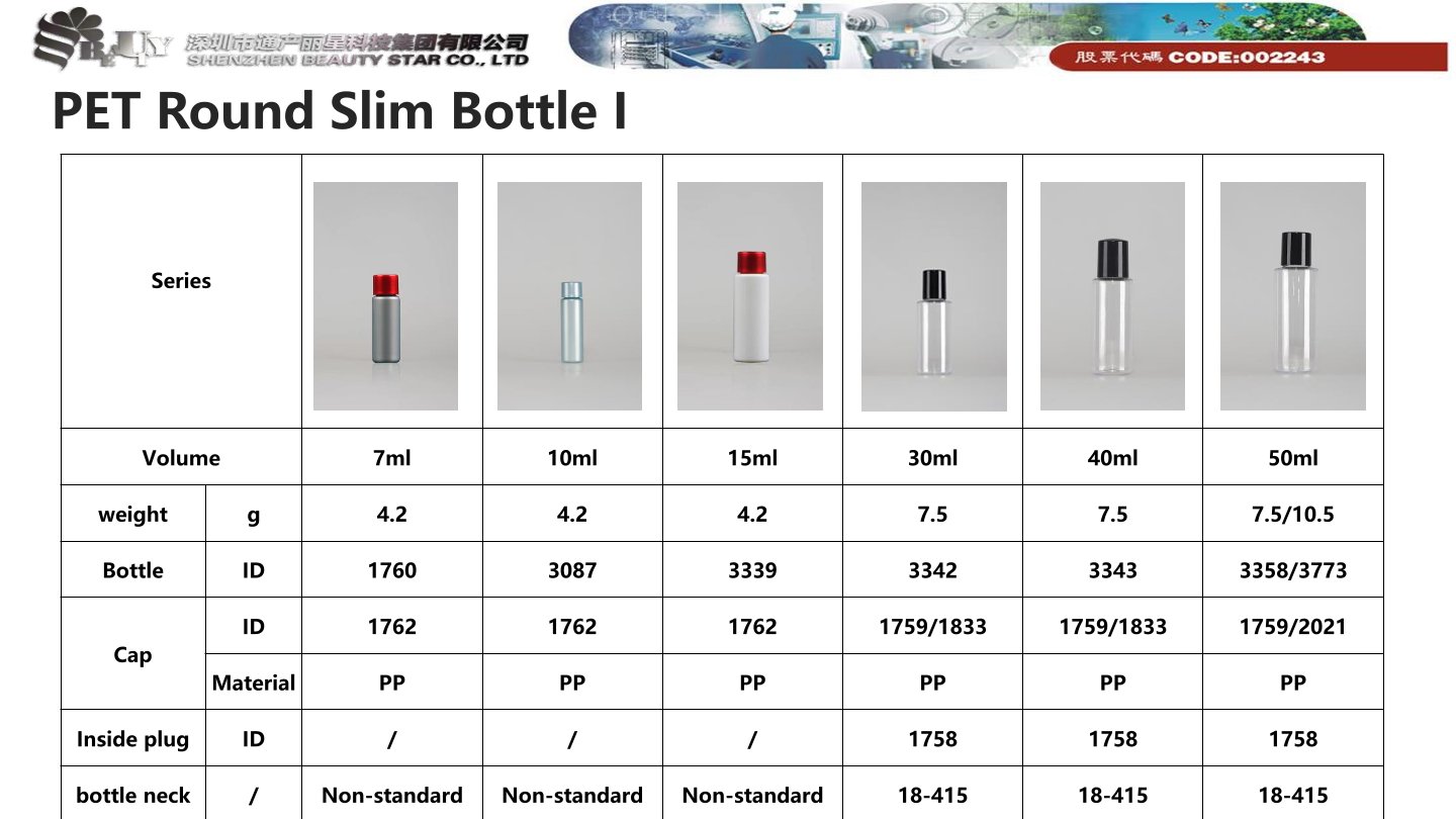 PET Round Slim Bottle I 10ml (3087)