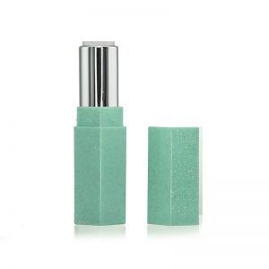 Shimmer Hexagonal Aqua Green Lipstick Case