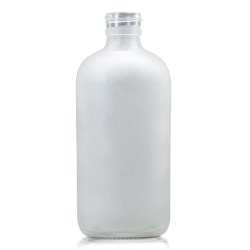 8 oz Frosted Boston Round Glass Bottle with 24-400 Neck Finish