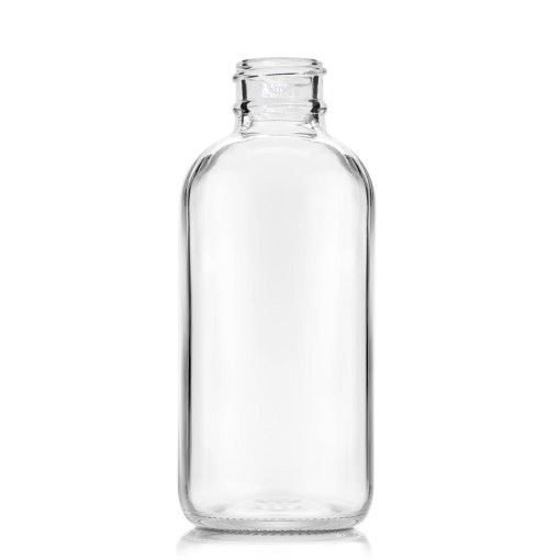 4 oz Clear Boston Round Glass Bottle with 24-400 Neck Finish