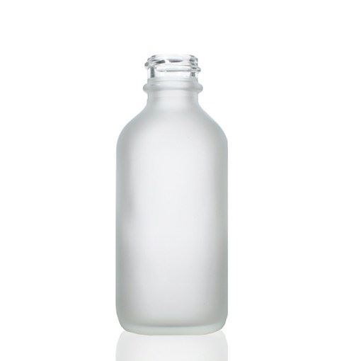 2 oz Frosted Boston Round Glass Bottle with 20-400 Neck Finish