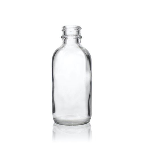 2 oz Clear Boston Round Glass Bottle with 20-400 Neck Finish