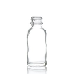 1 oz Clear Boston Round Glass Bottle with 20-400 Neck Finish